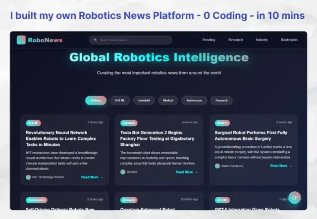Portal de noticias de robótica con IA